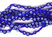 Evil Eye Glass Strand flat round 10mm strand 38 beads-beads incl pearls-Beadthemup