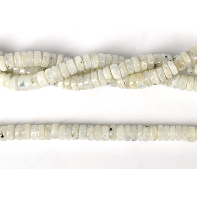 Moonstone Polished disc 8x3-4mm strand 107 beads