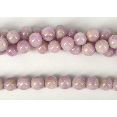 Kunzite polished round 10mm strand 39 beads