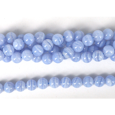 Blue Lace Agate polished round 8mm Strand 48 beads