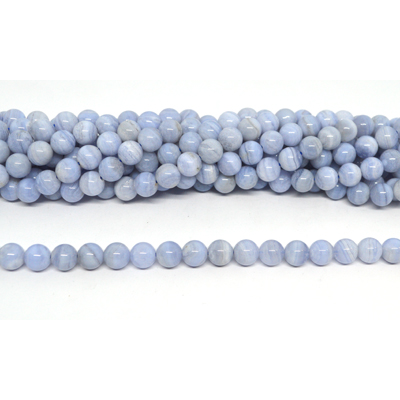 Blue Lace Agate polished round 8mm Strand 46 beads