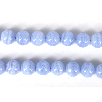 Blue Lace Agate polished round 12mm Strand 32 beads