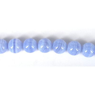 Blue Lace Agate polished round 14mm Strand 29 beads