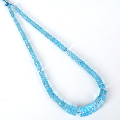 Blue Topaz Faceted Rondel Strand 5.8-13x3.85mm