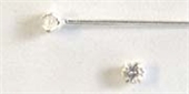 Sterling Silver Headpin CZ claw set 0.5x50mm 10 pack-findings-Beadthemup