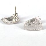 Rhodium plate pewter Silver post stud 11x15mm Pair-findings-Beadthemup