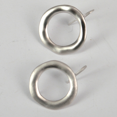 Rhodium plate Brass Silver post Sheppard 22x28mm 1 pair