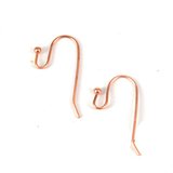 Rose Gold plated brass Sheppard 0.9mm thickx21.5mm long 10 pair-findings-Beadthemup
