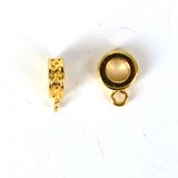 24K Gold plate brass Bail with ring 3x7.6mm excl ring 1 pack-findings-Beadthemup