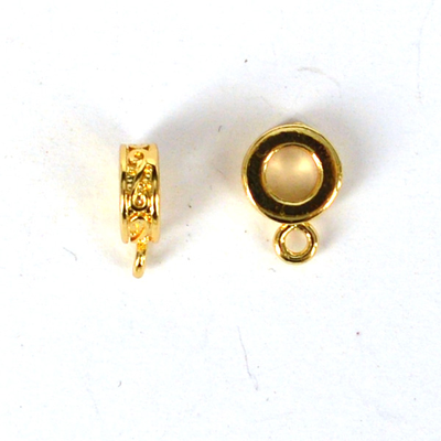 24K Gold plate brass Bail with ring 3x7.6mm excl ring 1 pack