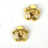 24K Gold plate brass Cap 10mm 2 pack-findings-Beadthemup