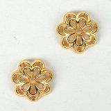 24K Gold plate brass Cap 14mm 2 pack-findings-Beadthemup