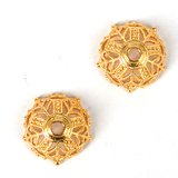 24K Gold plate brass cap 16mm 2 pack-findings-Beadthemup