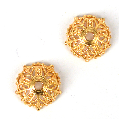 24K Gold plate brass cap 16mm 2 pack