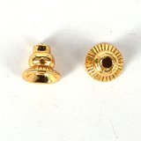 24K Gold plate brass cap 8x9mm 2 pack-findings-Beadthemup