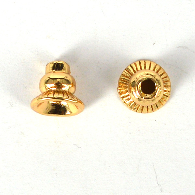 24K Gold plate brass cap 8x9mm 2 pack