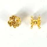 24k Gold plate Brass bead double cap 5x6mm 4 pack-findings-Beadthemup