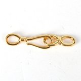 24K Gold plate brass clasp hook 37mm 1 pack-findings-Beadthemup