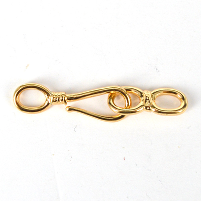 24K Gold plate brass clasp hook 37mm 1 pack