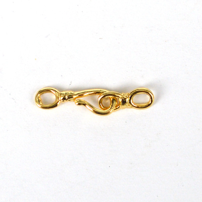 24K Gold plate brass clasp hook 22mm 2 pack