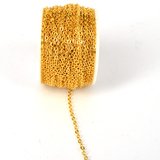 24K Gold plate Chain cable 2.5mm per Meter-findings-Beadthemup