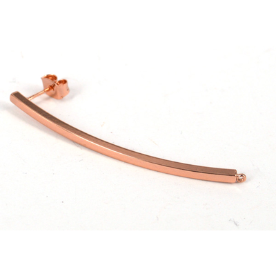 Rose Gold plate Earwire stud 51mm pair