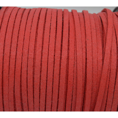 Faux Suede 3mm Coral per Meter