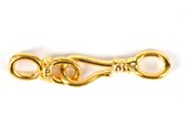 24K Gold plate brass Clasp hook 27mm 1 pack-findings-Beadthemup