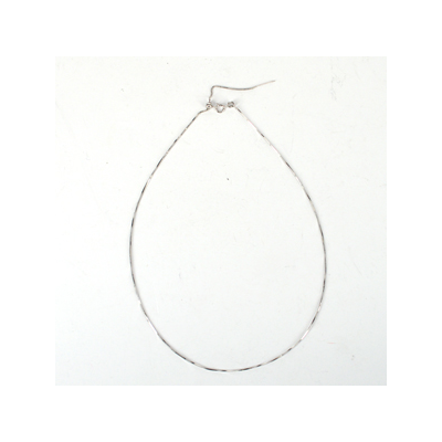 Sterling silver Rhodium plate twist chain 0.9mm threadable end up to 45cm