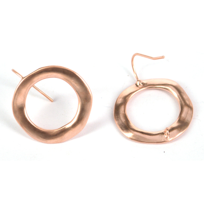 Rose Gold Plate Brass silver post Sheppard 22x28mm 1 pair