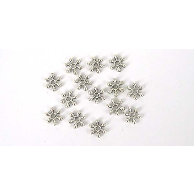 Base Metal daisy beads 8mm 6 point 100 pack