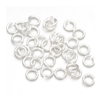 Base Metal Jump ring 8mm SILVER 50 pack