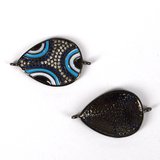 Black Rhodium plate CZ & Enamel Connecter Evil Eye 28x16mm incl rings-findings-Beadthemup