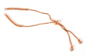 Rose Gold plate Beaded adjustable Bracelet-findings-Beadthemup