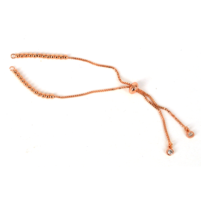 Rose Gold plate Beaded adjustable Bracelet