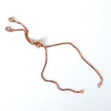 Rose Gold plate Chain adjustable Bracelet-findings-Beadthemup