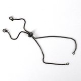 Black Rhodium plate Chain adjustable Bracelet-findings-Beadthemup