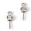 Sterling Silver RH 3mm CZ Pearl pin 11mm pair