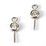 Sterling Silver RH 3mm CZ Pearl pin 11mm pair