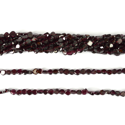 Garnet Fac.Heart app 5x5mm str 70 beads