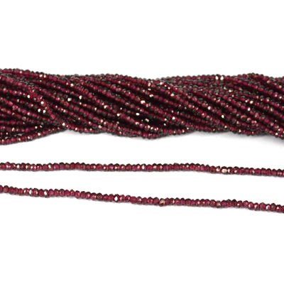 Garnet Fac.Rondel 2.5x 1.8mm str app 260 beads