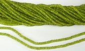 Peridot Fac.Rondel 3.7x2.5mm str 140 beads-beads incl pearls-Beadthemup