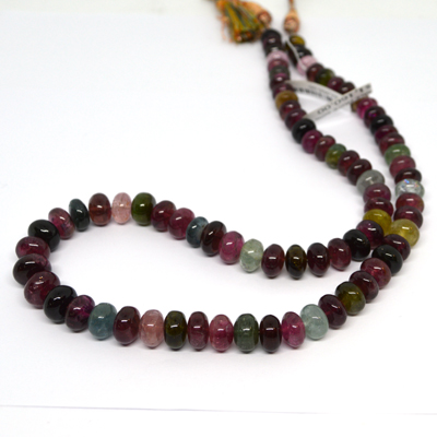 LAST STRAND Tourmaline Pol.Rondel 9x6mm 81 beads 52cm