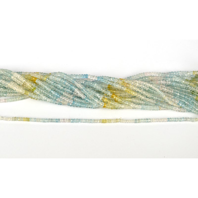 Aquamarine Fac.Rondel multicolour 4x3mm str 130 beads