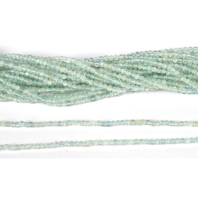Aquamarine Pol.Round 2.4mm str 180 beads