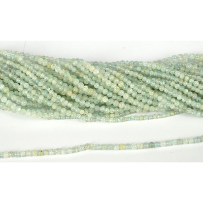Aquamarine Pol.Round app 3.5mm str 120 beads