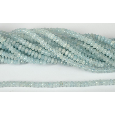 Aquamarine Pol.Rondel 4x6mm str 109 beads