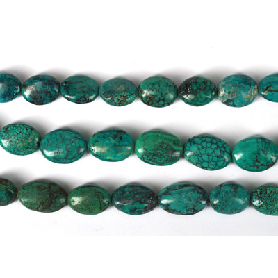 Turquoise reconsituted Pol.Nugget app 24x16mm