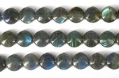 Labradorite Blue Fire Pol.Flat 18mm Round str 22 beads-beads incl pearls-Beadthemup