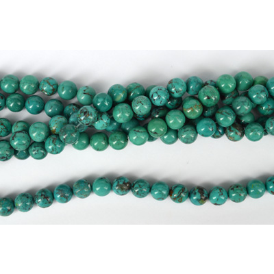 Turquoise Pol.Round 9.5mm str 41 beads